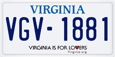 VA license plate VGV1881