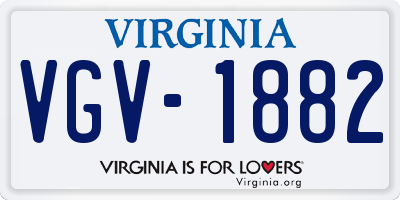 VA license plate VGV1882