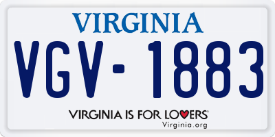 VA license plate VGV1883