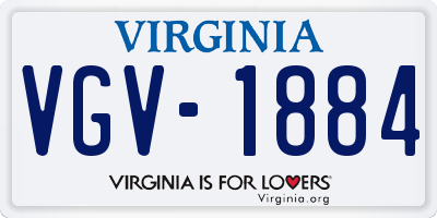 VA license plate VGV1884