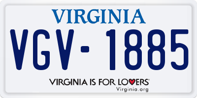 VA license plate VGV1885