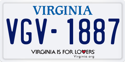 VA license plate VGV1887