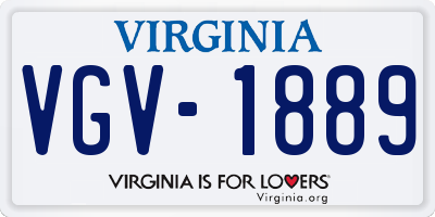 VA license plate VGV1889