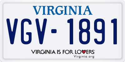 VA license plate VGV1891