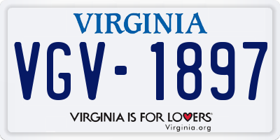 VA license plate VGV1897