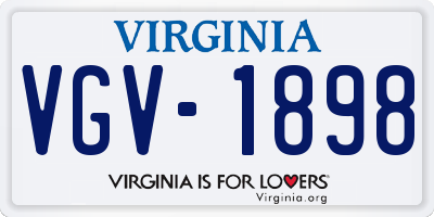 VA license plate VGV1898