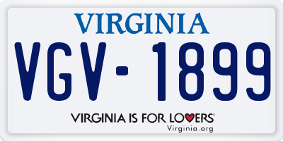 VA license plate VGV1899