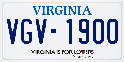 VA license plate VGV1900