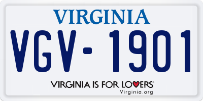 VA license plate VGV1901