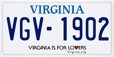 VA license plate VGV1902