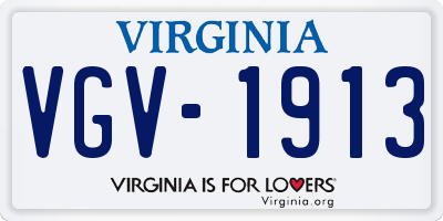 VA license plate VGV1913