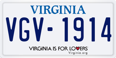 VA license plate VGV1914