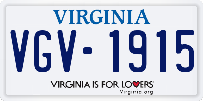 VA license plate VGV1915
