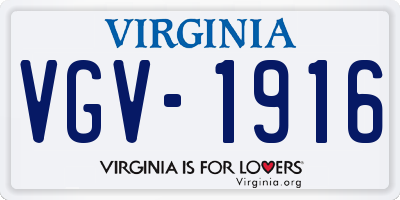 VA license plate VGV1916