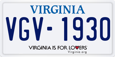 VA license plate VGV1930