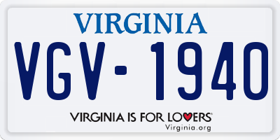 VA license plate VGV1940