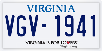 VA license plate VGV1941