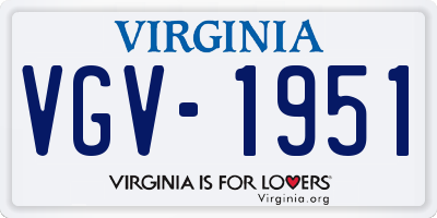 VA license plate VGV1951
