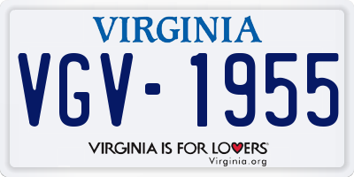 VA license plate VGV1955