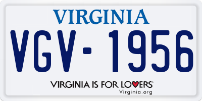 VA license plate VGV1956