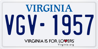 VA license plate VGV1957