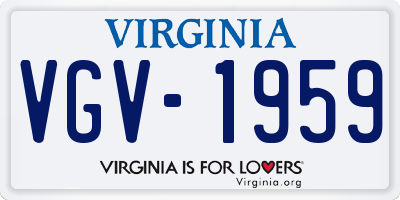 VA license plate VGV1959