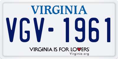 VA license plate VGV1961