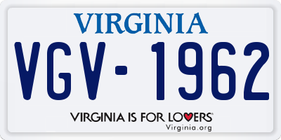VA license plate VGV1962