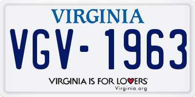 VA license plate VGV1963