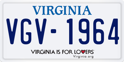 VA license plate VGV1964