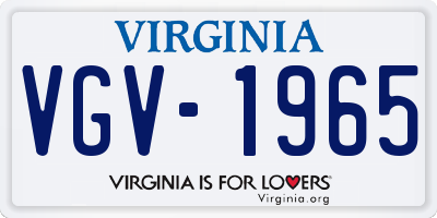 VA license plate VGV1965