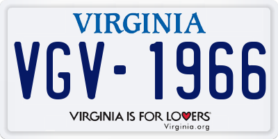 VA license plate VGV1966