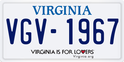 VA license plate VGV1967