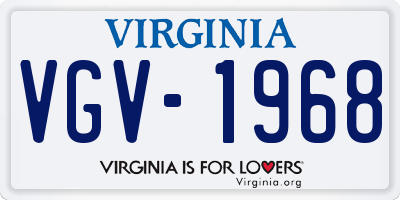 VA license plate VGV1968