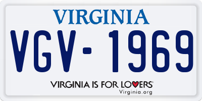 VA license plate VGV1969