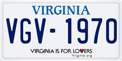 VA license plate VGV1970
