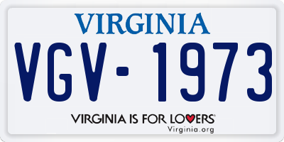 VA license plate VGV1973