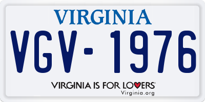 VA license plate VGV1976