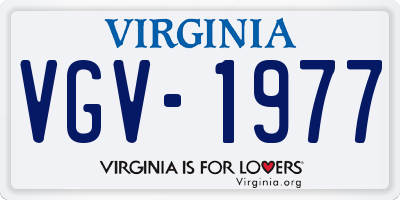 VA license plate VGV1977