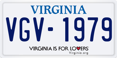 VA license plate VGV1979
