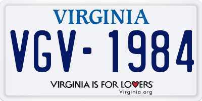 VA license plate VGV1984