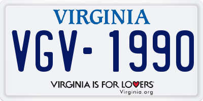 VA license plate VGV1990