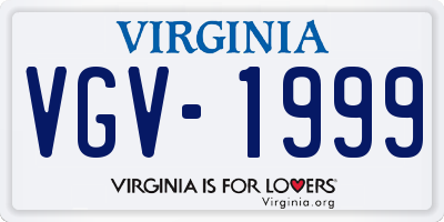 VA license plate VGV1999