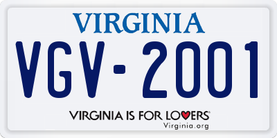 VA license plate VGV2001