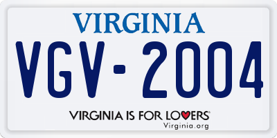 VA license plate VGV2004