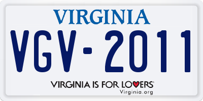 VA license plate VGV2011