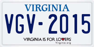 VA license plate VGV2015
