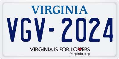 VA license plate VGV2024