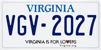 VA license plate VGV2027
