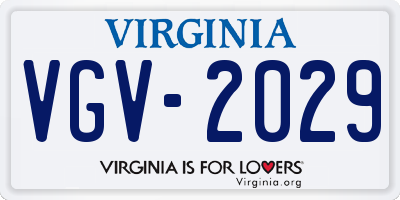 VA license plate VGV2029